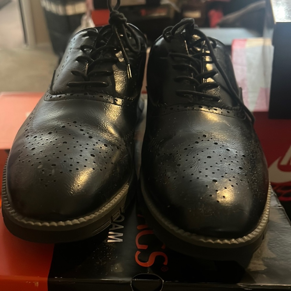 Black deer stags dress work shoes